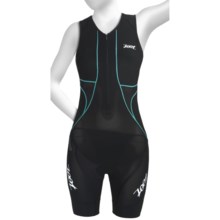 Zoot Sports Ultra Tri Race Suit - UPF 50+, Zip Neck, Built-In Bra (For Women) in Black/Aruba - Closeouts