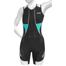 Zoot Sports Ultra Tri Race Suit - UPF 50+, Zip Neck, Built-In Bra (For Women) in Black/White/Aruba - Closeouts