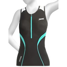 Zoot Sports ULTRA Tri Tank Top - UPF 50+, Built-In Bra (For Women) in Black/White/Aruba - Closeouts