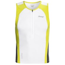 Zoot Sports Ultra Tri Tank Top - UPF 50+, Zip Neck (For Men) in White/Volt/Black - Closeouts
