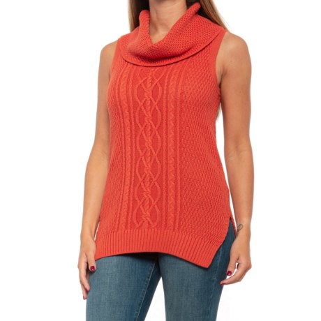 cowl neck cable knit sweater