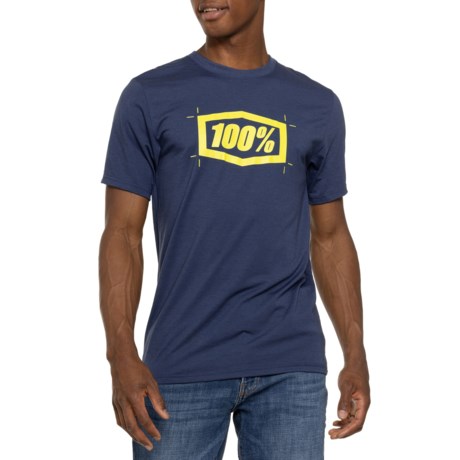 100 PERCENT Vapor Logo Tech T-Shirt - Short Sleeve in Navy