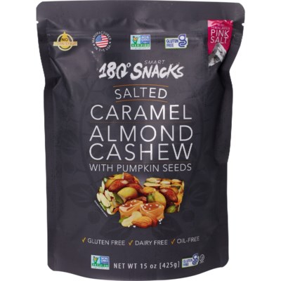 180 Snacks Salted Caramel Almond Cashews with Pumpkin Seeds