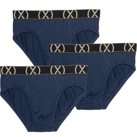 2XIST (X) Basics Luxe No-Show Briefs - 3-Pack in Blue Multi