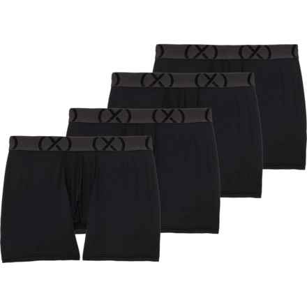 2XIST X Basics Sport Mesh Boxer Briefs - 4-Pack, 6” in Black