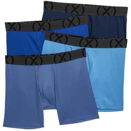 2XIST (X) Basics Sport Mesh Boxer Briefs - 4-Pack, 6” in Blue Multi