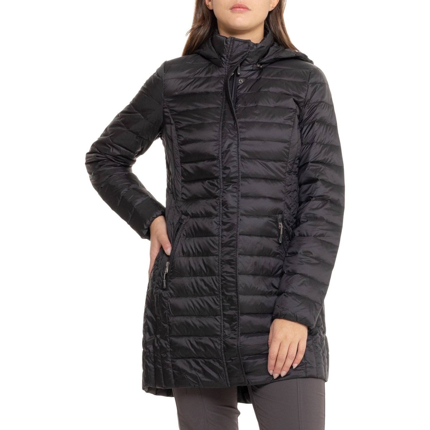 32 Degrees Packable Quilted 3/4 Length Down Coat - Insulated