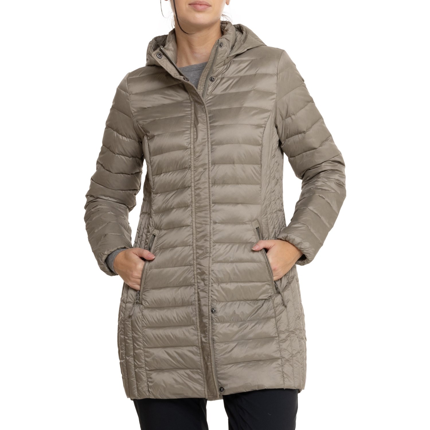 32 Degrees Packable Quilted 3/4 Length Down Coat - Insulated