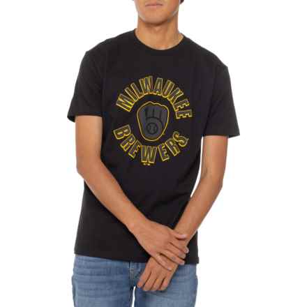 47 BRAND Milwaukee Brewers Super Rival T-Shirt - Short Sleeve in Jet Black