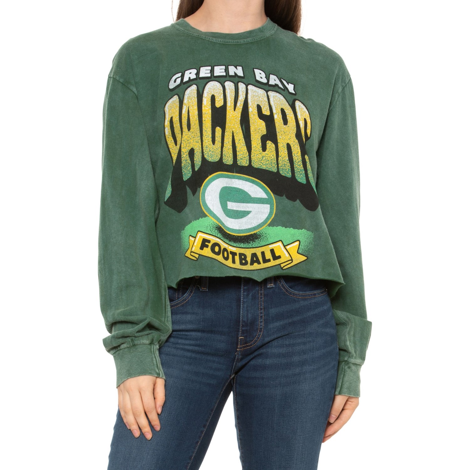 Vintage Green Bay Packers Cropped Sweatshirt XL 