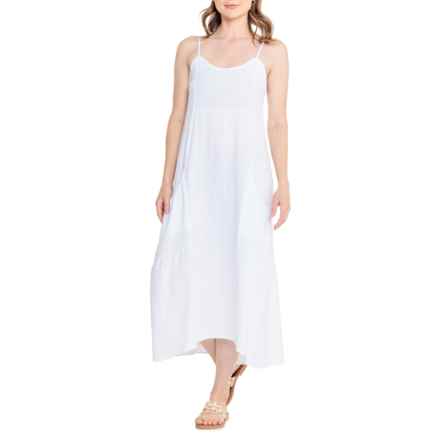 4OUR Dreamers Cotton Gauze Pocketed Cover-Up Dress - Sleeveless in White Gauze