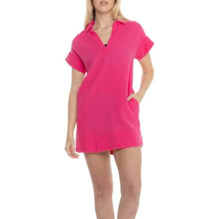 4OUR Dreamers Cotton Gauze Tunic Dress - Short Sleeve in Pink