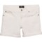 7 for All Mankind Big Girls Rolled-Cuff Denim Shorts - 4” in Clean White