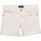7 for All Mankind Little Girls Rolled-Cuff Denim Shorts - 4” in Clean White