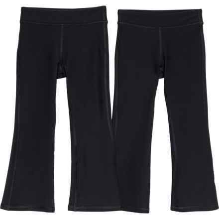 90 Degree by Reflex Big Girls Everyday Ribbed Flared Pants - High Rise, 2-Pack in Black/Black