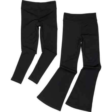 90 Degree by Reflex Big Girls Flare Leg Yoga Pants - 2-Pack in Black/Black