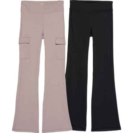 90 Degree by Reflex Big Girls Flare Pants - 2-Pack in Satellite/Black