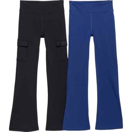 90 Degree by Reflex Big Girls Polarlux Flare Leg Pants - 2-Pack in Black/Bellweather Blue