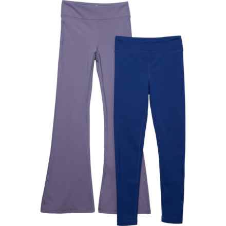 90 Degree by Reflex Big Girls Polarlux Leggings and Flare Leg Pants Set in Bellwether Blue/Cadet