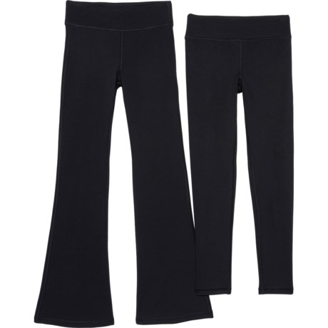 90 Degree by Reflex Big Girls Polarlux Leggings and Flare Leg Pants Set in Black/Black