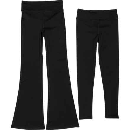90 Degree by Reflex Big Girls Polarlux Leggings and Flare Leg Pants Set in Black/Black