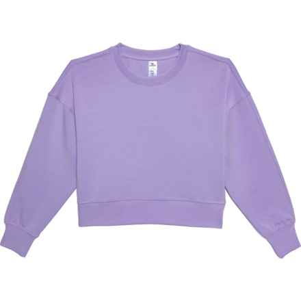 90 Degree by Reflex Big Girls Softlite Scuba Zuri Crop Sweatshirt in Lavender