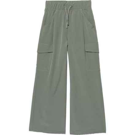 90 Degree by Reflex Big Girls Stretch-Woven Wide Leg Cargo Pants in Agave Green