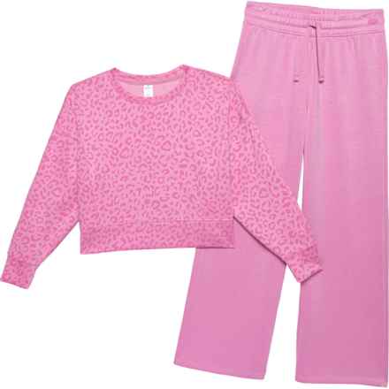 90 Degree by Reflex Big Girls Unicorn Crop Top and Pants Set - Long Sleeve in Moonlite Mauve/Moonlite Mauve