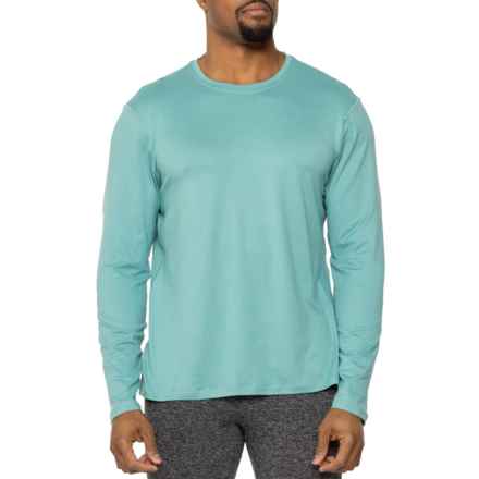 90 Degree by Reflex Crew Neck T-Shirt - Long Sleeve in Oil Blue