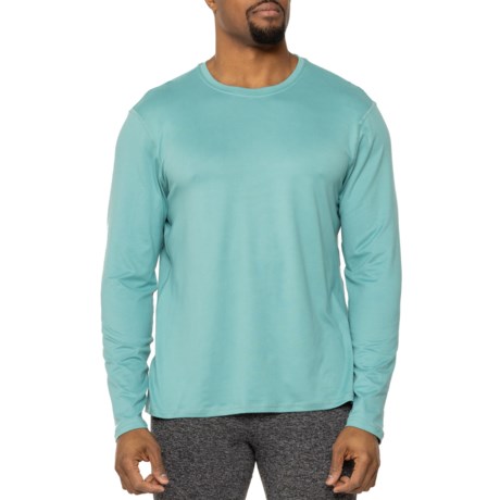 90 Degree by Reflex Crew Neck T-Shirt - Long Sleeve in Oil Blue