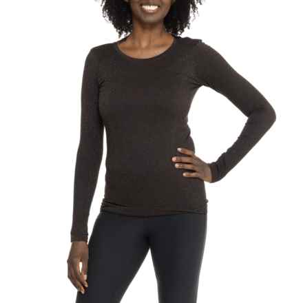 90 Degree by Reflex Lurex® Seamless Zen-Motion Shirt - Long Sleeve in Chocolate Torte