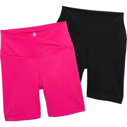 90 Degree by Reflex Lux Crossover Bike Shorts and Lux Everyday Bike Shorts - 7”, 2-Pack in Beetroot Purple/Black