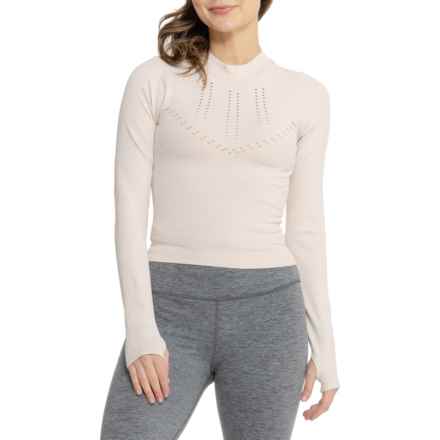 90 Degree by Reflex Seamless Porsha Racer Length Shirt - Long Sleeve in Crystal Gray