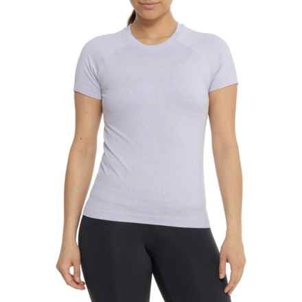 90 Degree by Reflex Seamless Zaia Active Shirt - Short Sleeve in Htr.Purple Heather