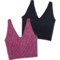 90 Degree by Reflex Stonewash Seamless Alamo V-Neck Sports Bra - 2-Pack, Low Impact in Boysenberry/Black