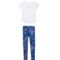 509GA_2 90 Degree by Reflex Terry Shirt with Circle Back and Printed Leggings Set - Short Sleeve (For Big Girls)