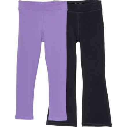 90 Degree by Reflex Toddler Girls Everyday PolarLux Fleece Lined Pants - 2-Pack in Paisley Purple/Black