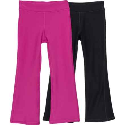 90 Degree by Reflex Toddler Girls Everyday Ribbed Flared Pants - High Rise, 2-Pack in Rose Violet/Black