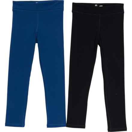 90 Degree by Reflex Toddler Girls Fleece-Lined Leggings - 2-Pack in Black/Bellwether Blue