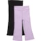 90 Degree by Reflex Toddler Girls Madison Flare Leggings - 2-Pack in Lovely Lilac/Black