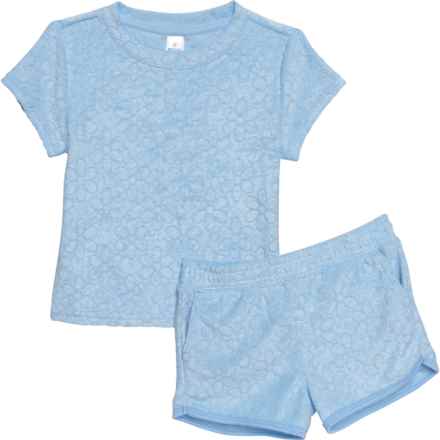 90 Degree by Reflex Toddler Girls Towel Terry Lounge Set - Short Sleeve in Dutch Canal