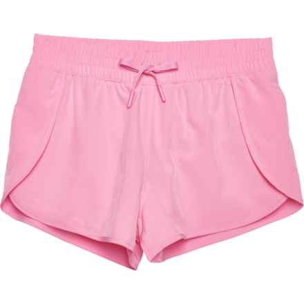 90 DEGREES Big Girls Woven Shorts - Built-In Brief in Begonia Pink