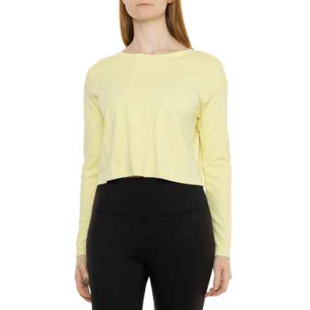 A by Avocado Seamless Crop Shirt - Long Sleeve in Citron