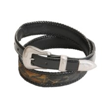 AA&E Leathercraft Belt - Mossy Oak® Camo Inlay (For Men) in Black - Closeouts