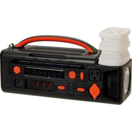AAOYUN AOY-320 Portable Power Station with Night Light and LED Flashlight in Black