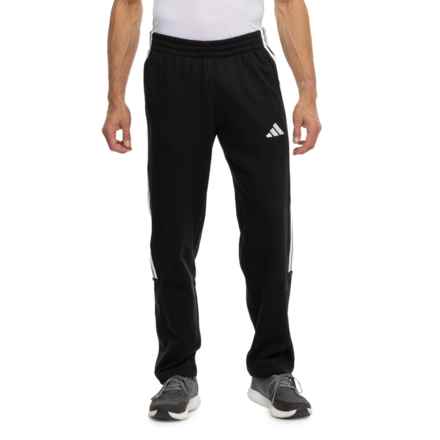 adidas 3-Stripe Fleece Pants in Black/White