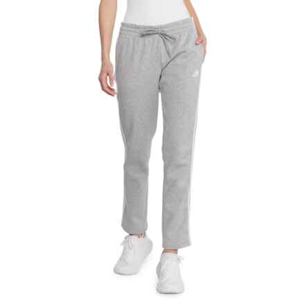 adidas 3-Stripe Fleece Pants in Grey