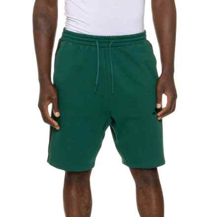 adidas 3-Stripe Fleece Shorts in Collegiate Green