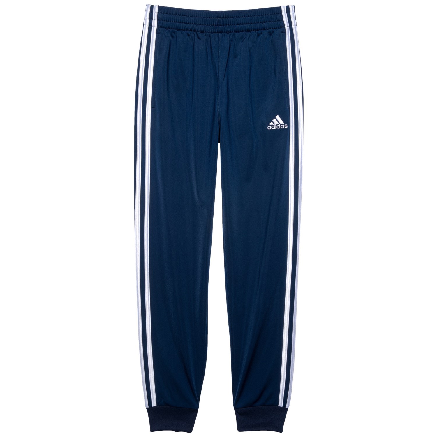 adidas 3 stripe joggers blue
