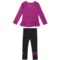 483VA_2 adidas 3-Stripe Tight Sport Shirt and Leggings Set - Long Sleeve (For Toddler Girls)